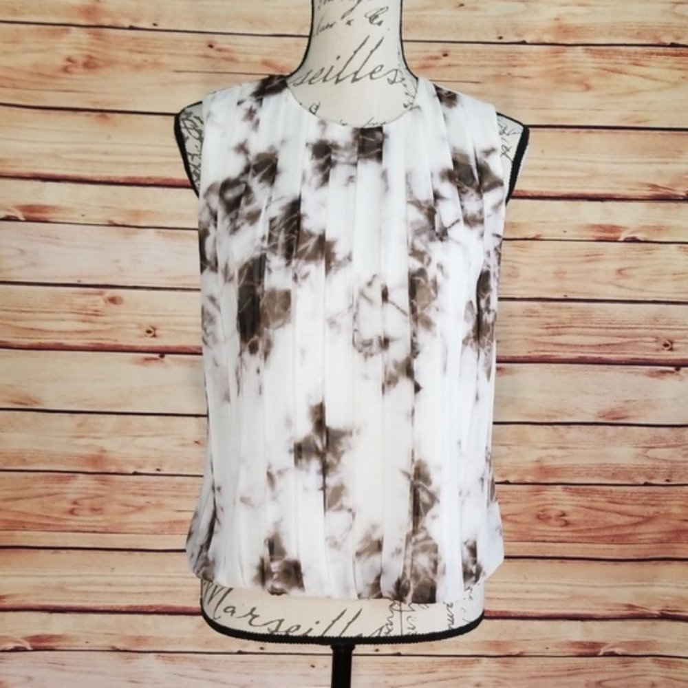 NWT Calvin Klein Pleated Tie Dye Print Top